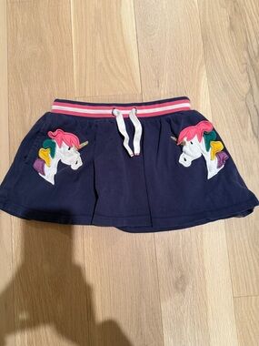 Mini Boden Unicorn Appliqué Skort